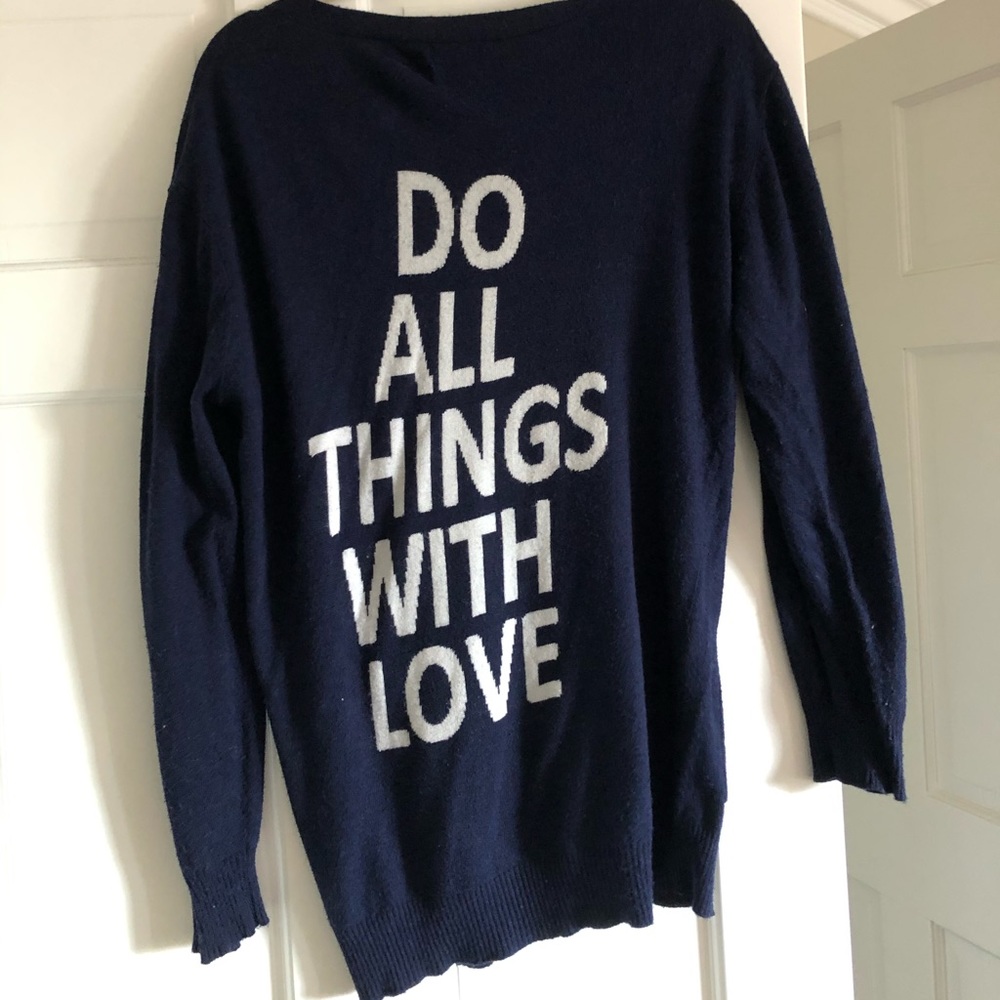 “Do All Things With Love” Navy sweater